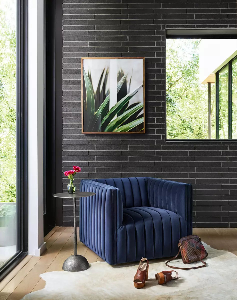 AUGUST SWIVEL CHAIR IN NAVY BLUE