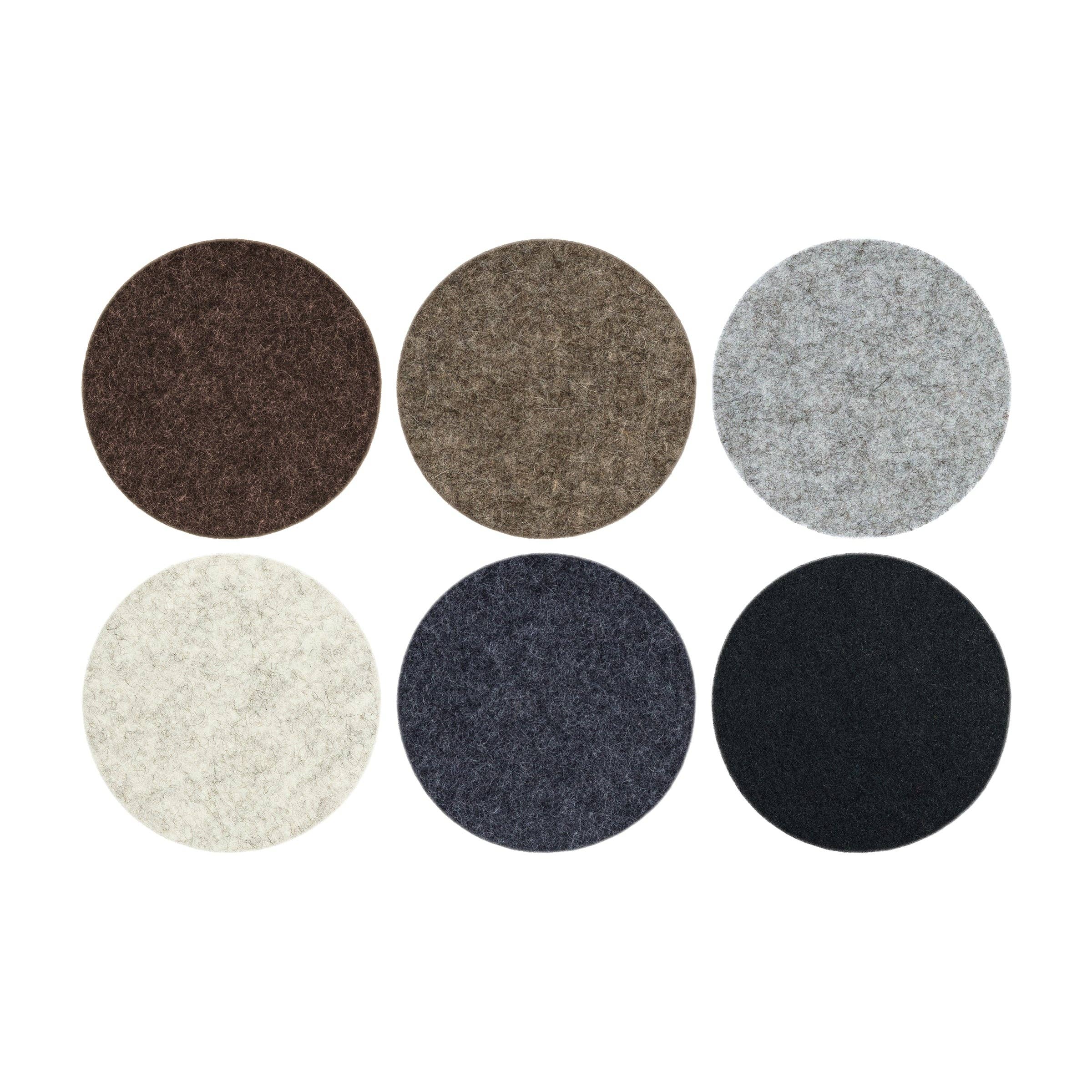 Bierfilzl Merino Wool Felt Round Coaster Multi 6 Pack