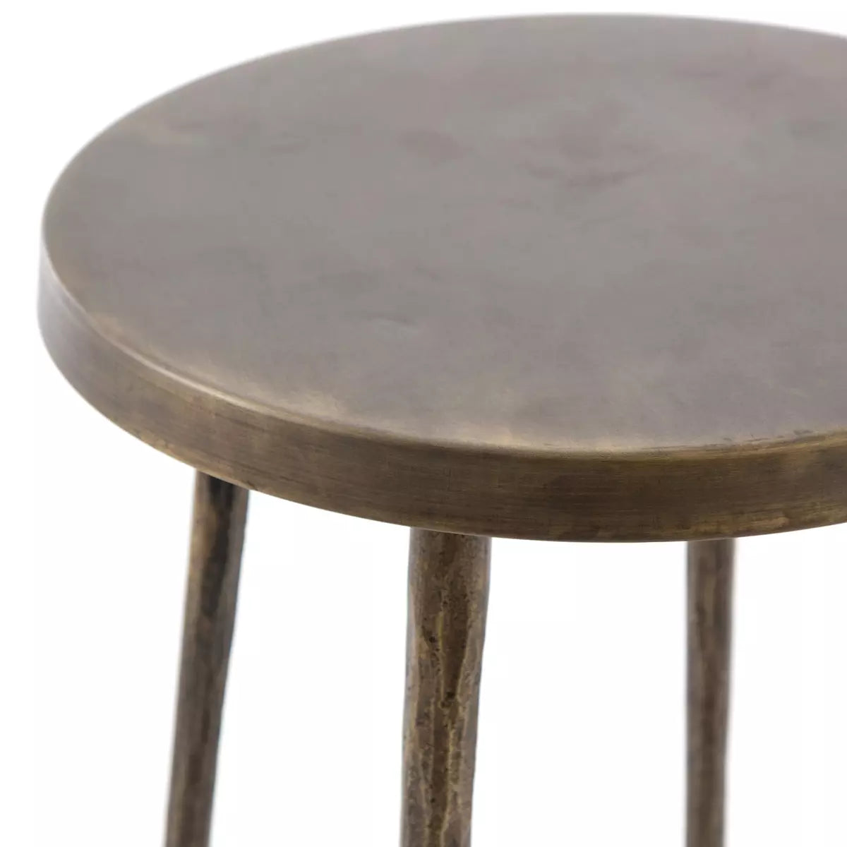 ANTIQUE BRASS IRON BAR + COUNTER STOOL