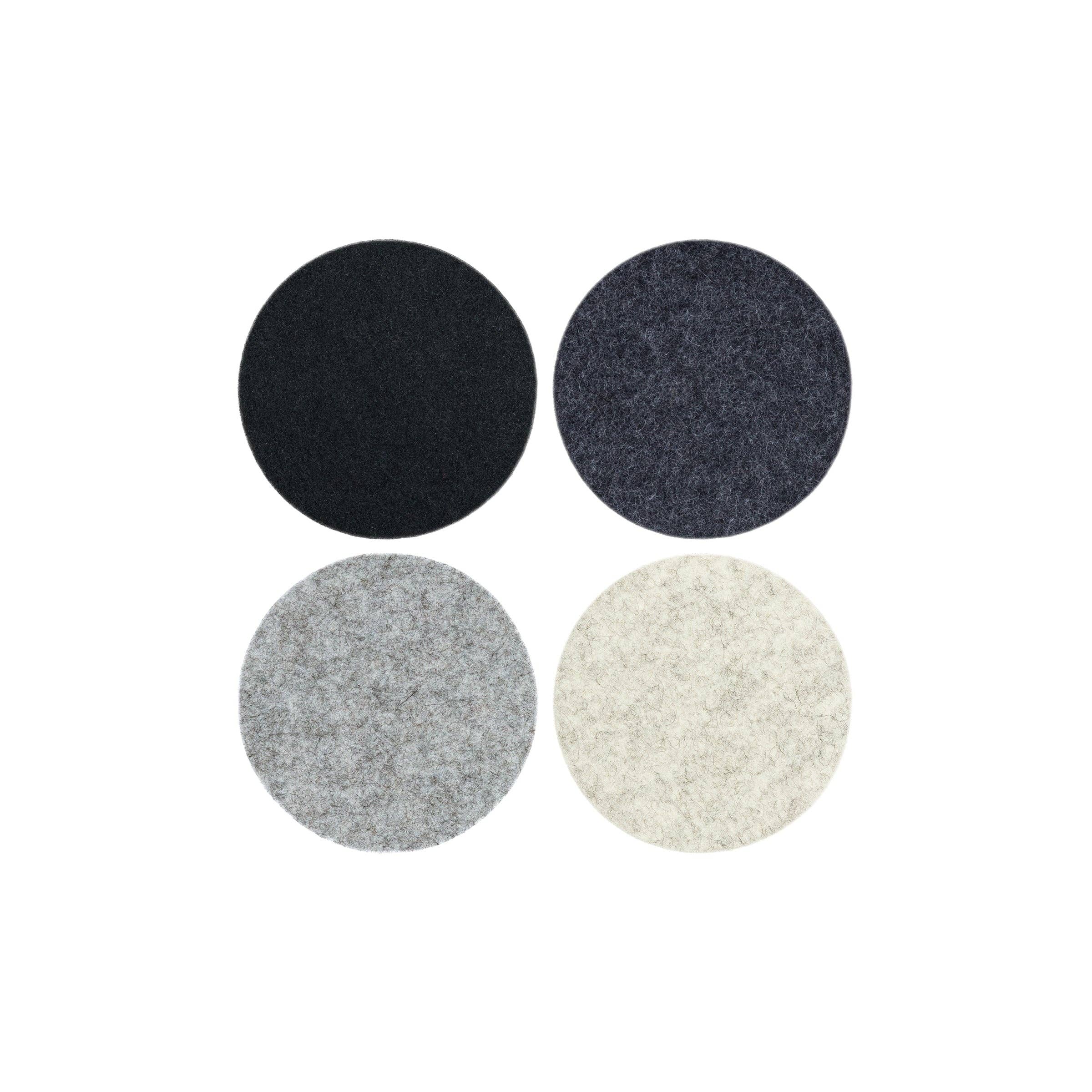 Bierfilzl Merino Wool Felt Round Coaster Multi 4 Pack