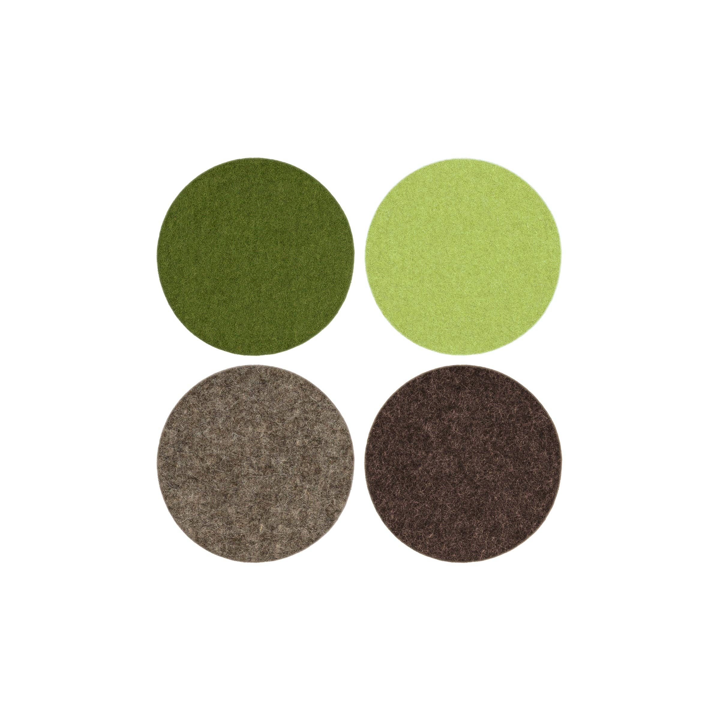 Bierfilzl Merino Wool Felt Round Coaster Multi 4 Pack