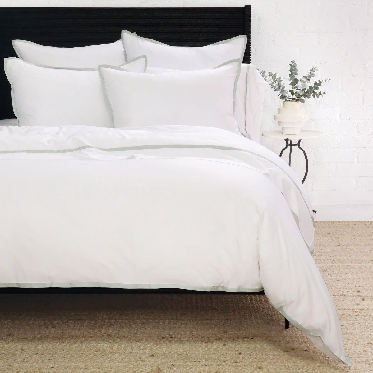 POM POM LANGSTON BAMBOO SATEEN DUVET SET - SeaGlass