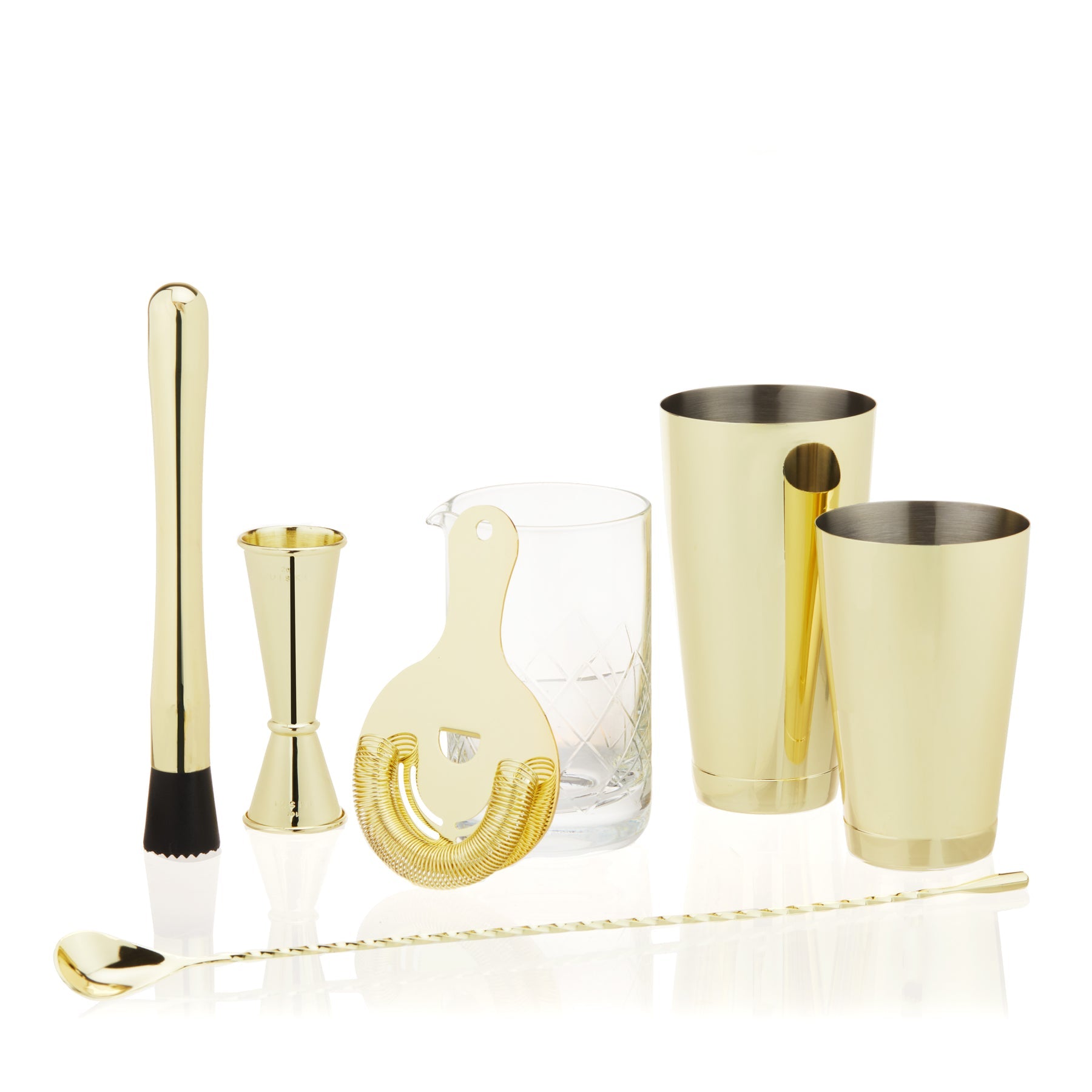7-PIECE GOLD BARWARE SET