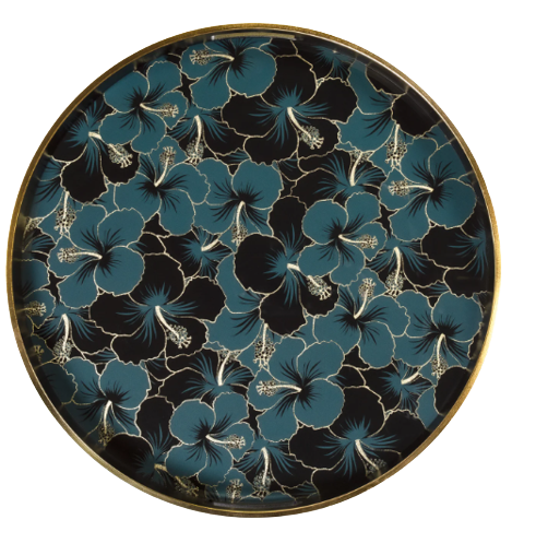 GOLD TRIM ROUND TRAY