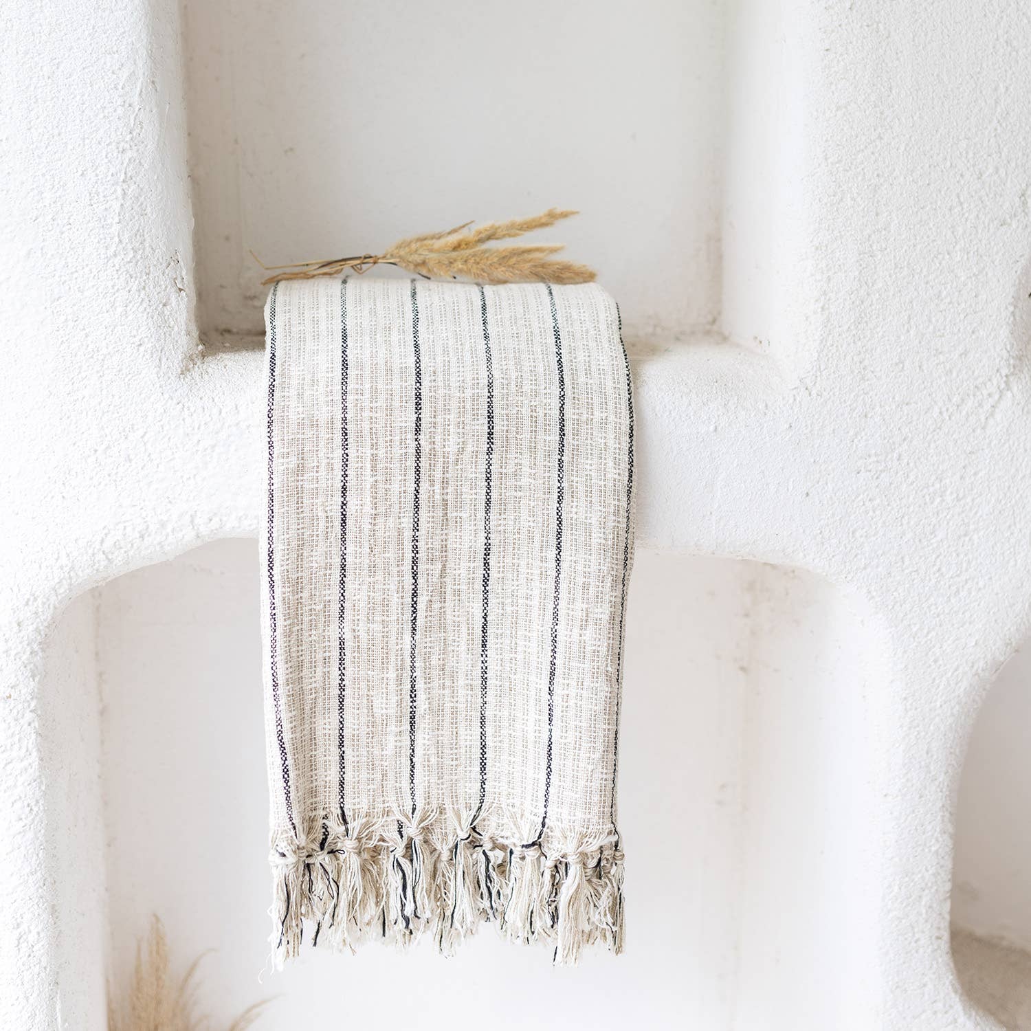 Turkish Bath & Beach Towel - Natural & Black