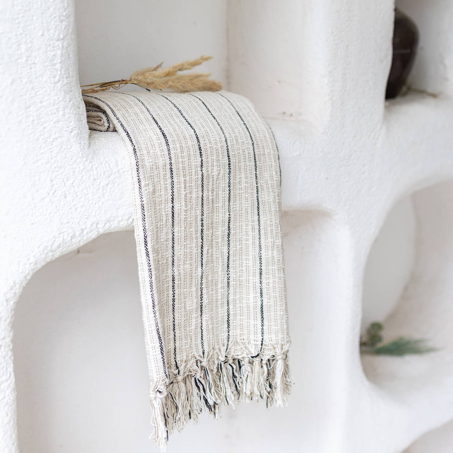 Turkish Bath & Beach Towel - Natural & Black