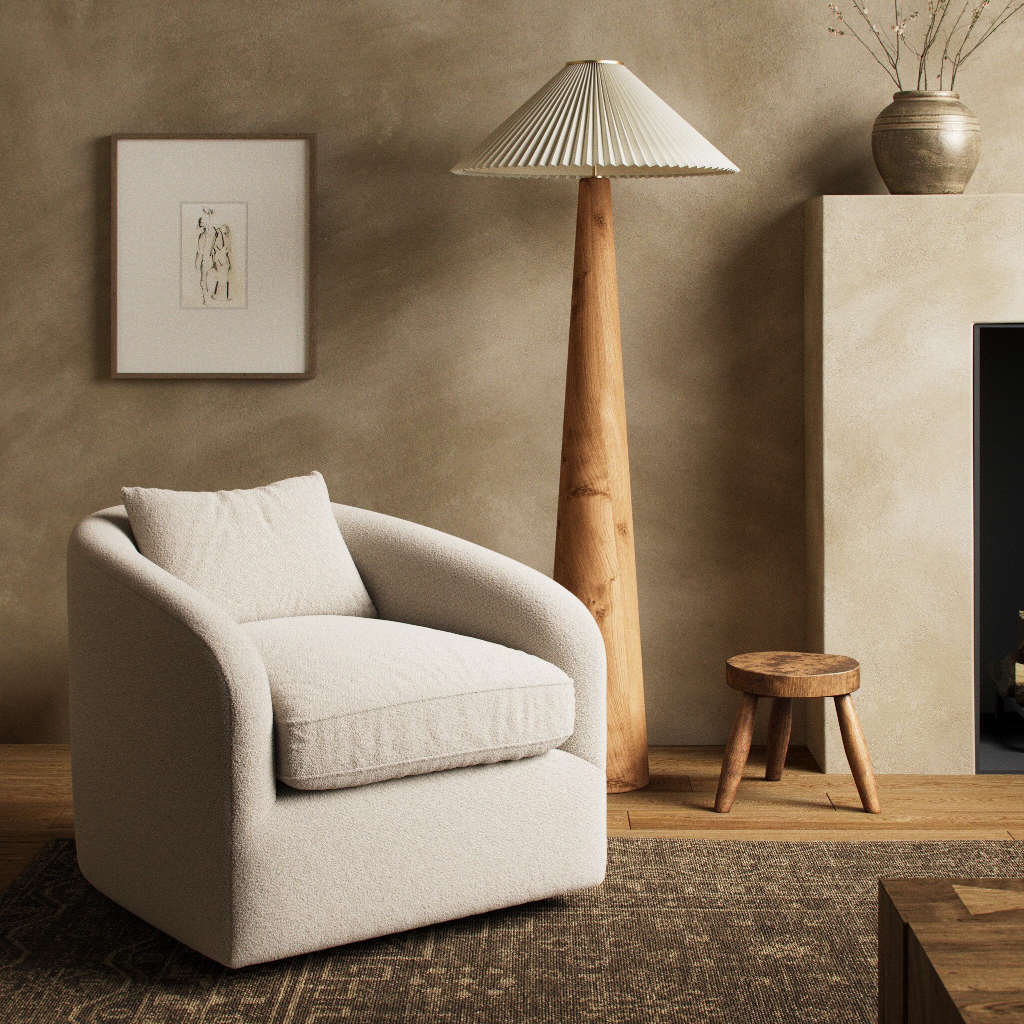 Theo Bouclé Lounge Chair