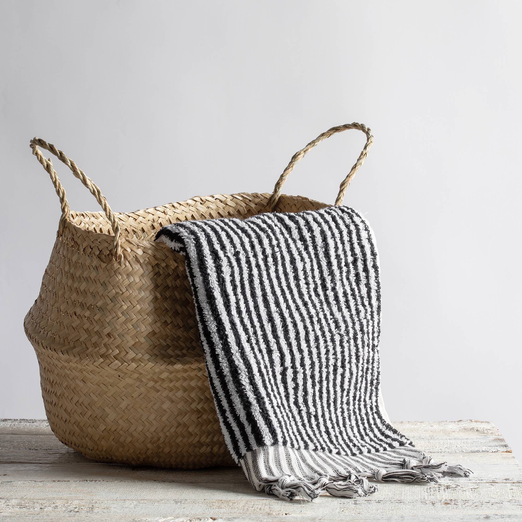 Stripe Bubble Handloomed Turkish Hand Towels 17x38" Bohemian