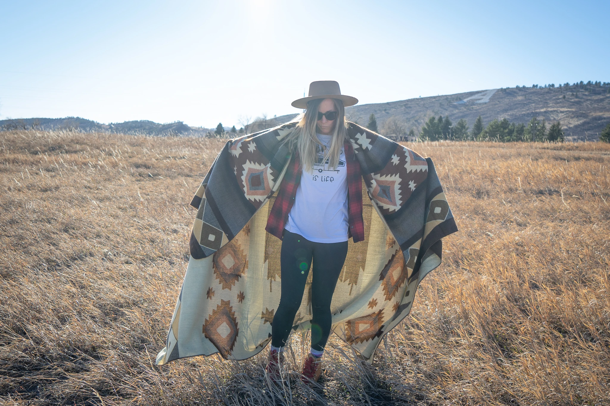 Southwest Alpaca Queen/Throw Blanket – Mojave Reversible
