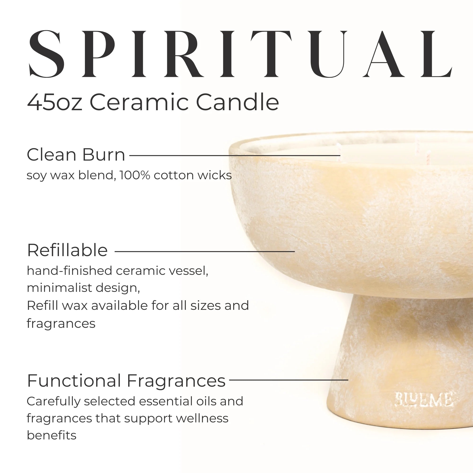 CERAMIC CANDLE & REFILL - 45oz