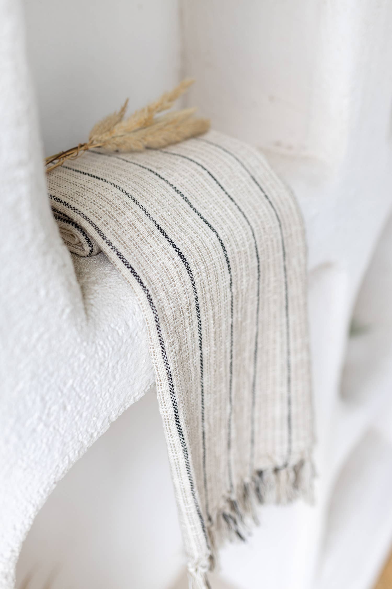 Turkish Bath & Beach Towel - Natural & Black