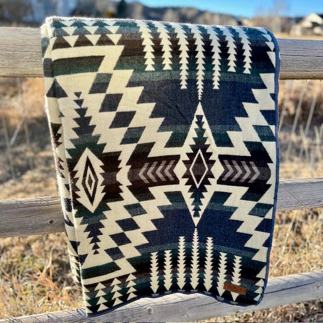 Southwest Alpaca Queen/Throw Blanket – Forest Reversible