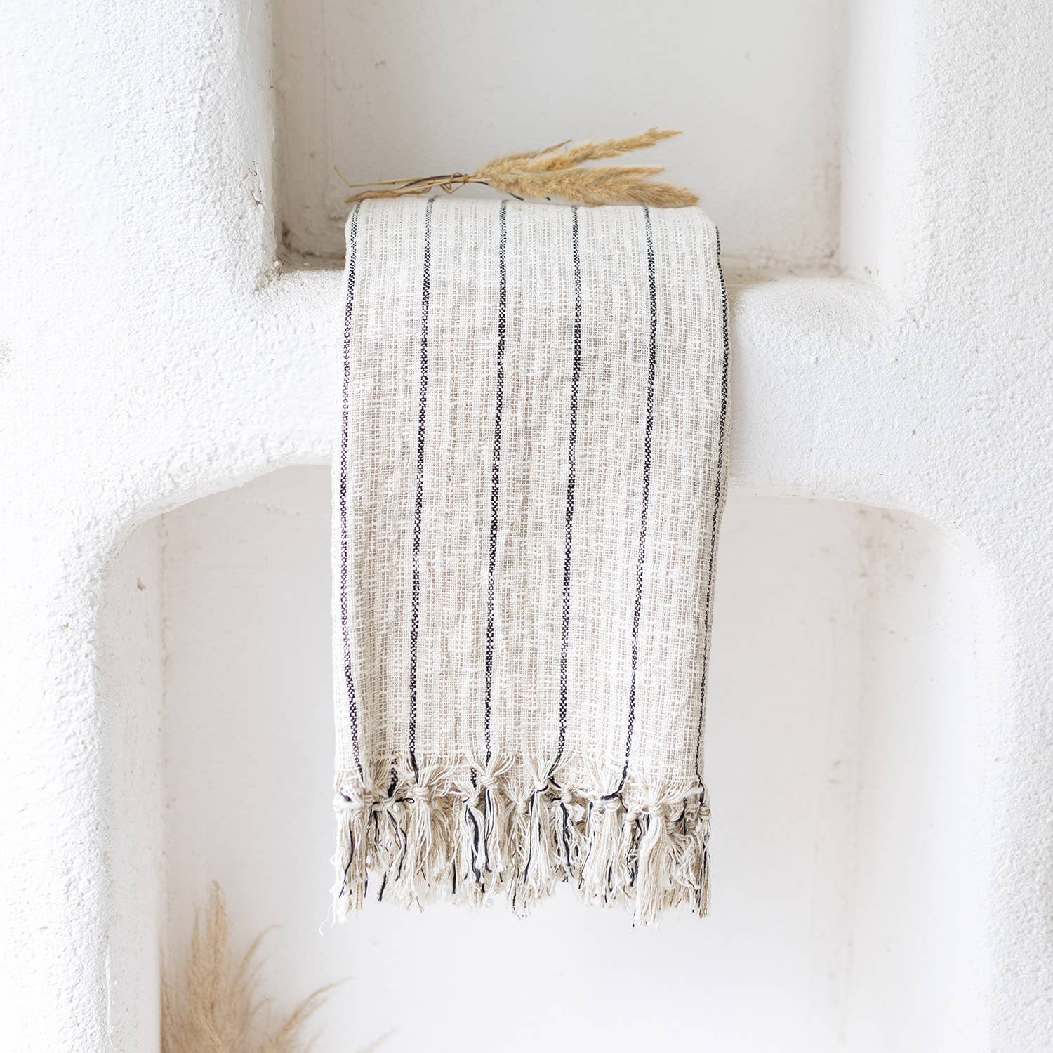 Turkish Bath & Beach Towel - Natural & Black