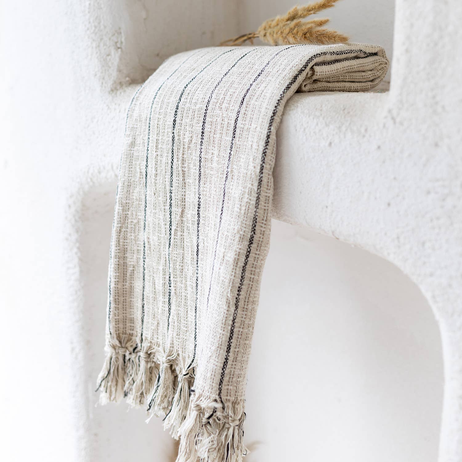Turkish Bath & Beach Towel - Natural & Black