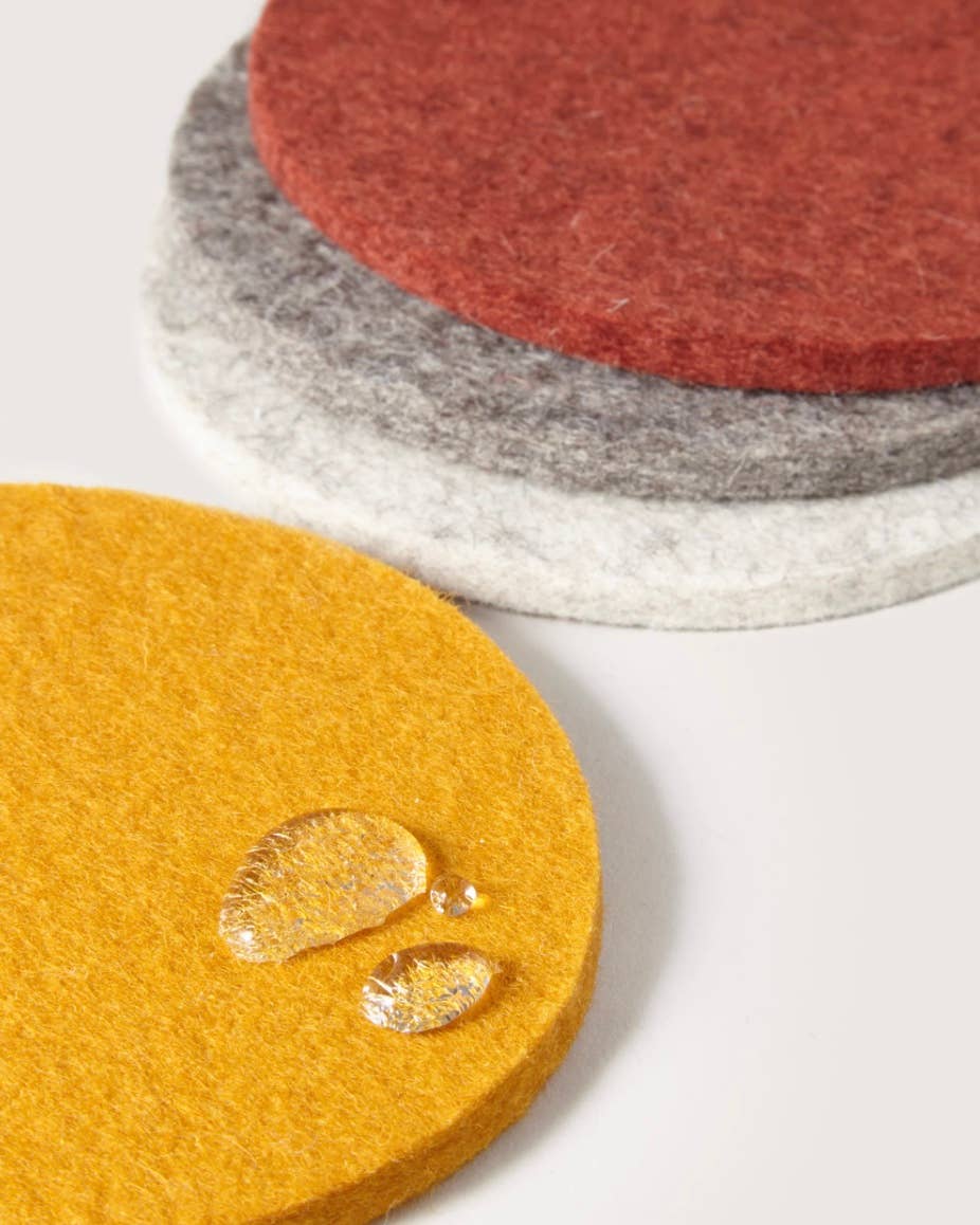 Bierfilzl Merino Wool Round Coaster Multi 4 Pack
