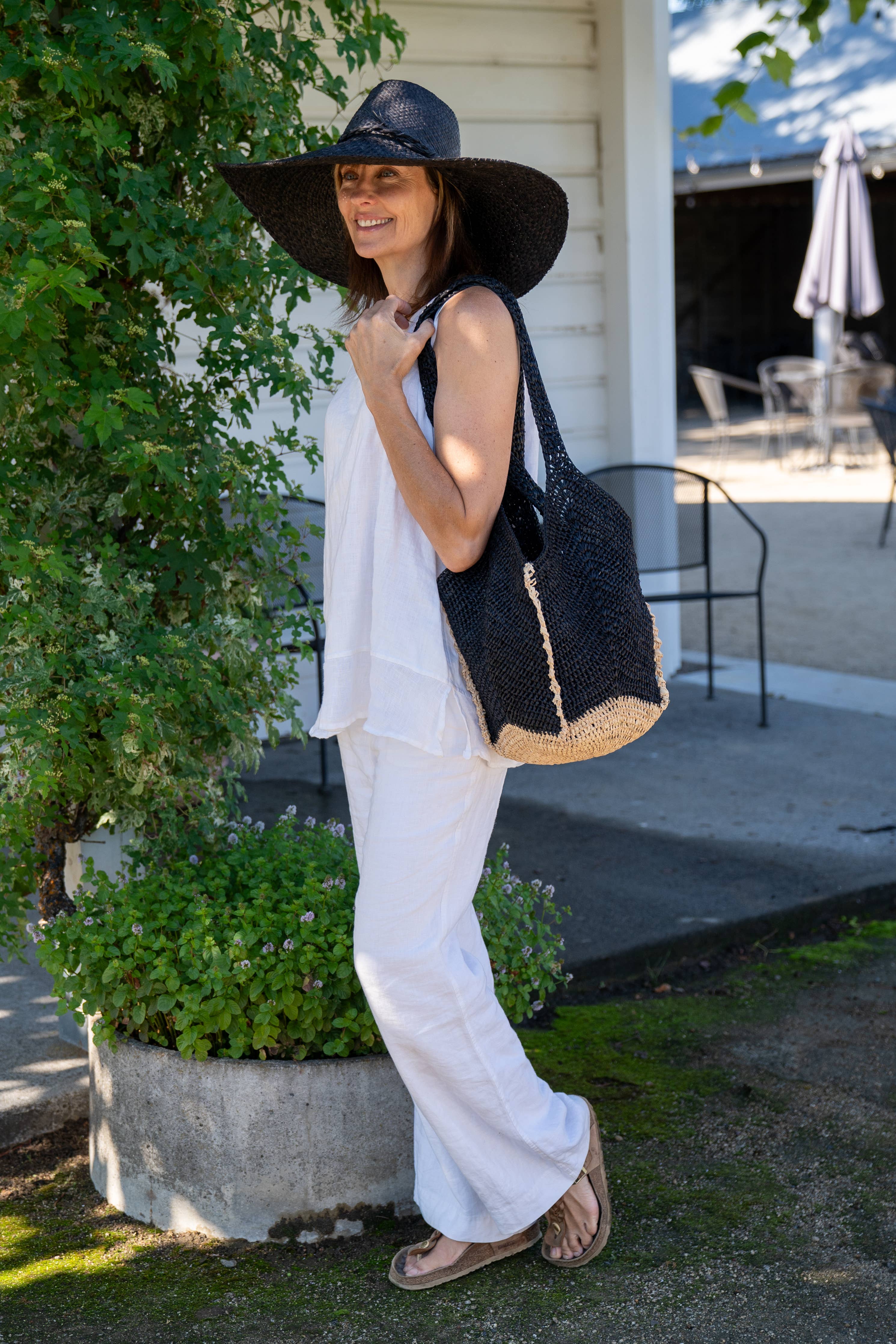Sea See Crochet Straw Shoulder Bag