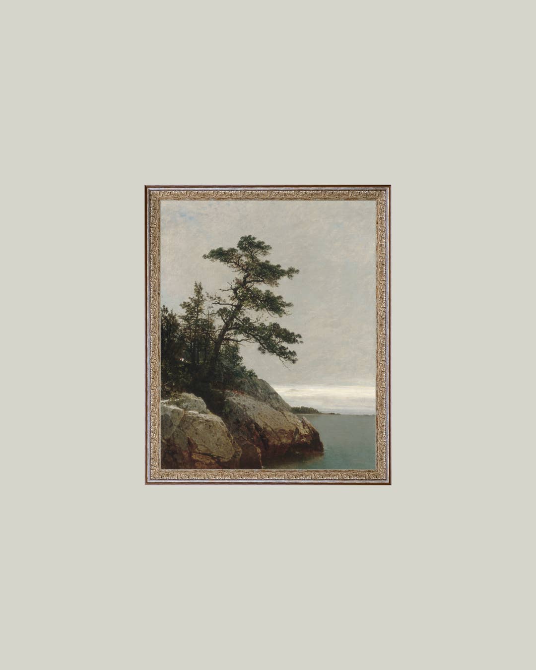 Framed Ocean Side Tree Art