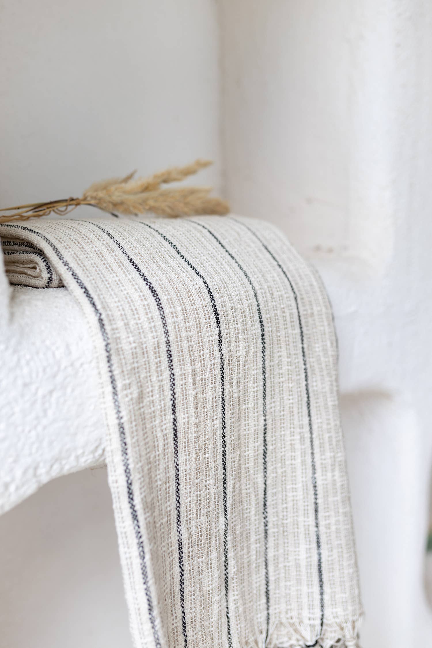 Turkish Bath & Beach Towel - Natural & Black