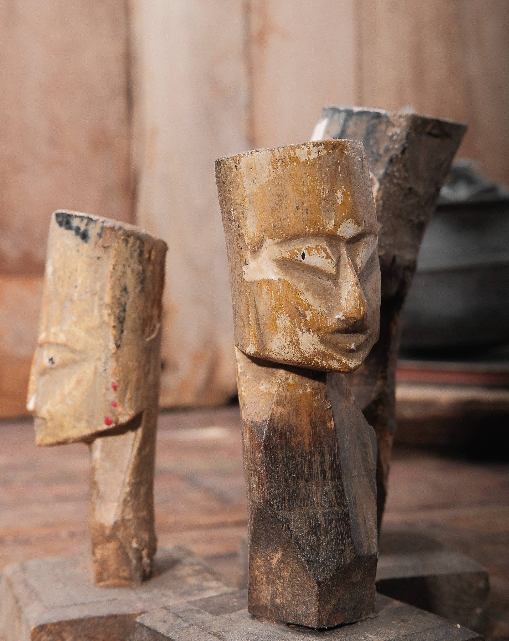 Vintage Hand Carved Wooden Figure | Folk Art Sculpture