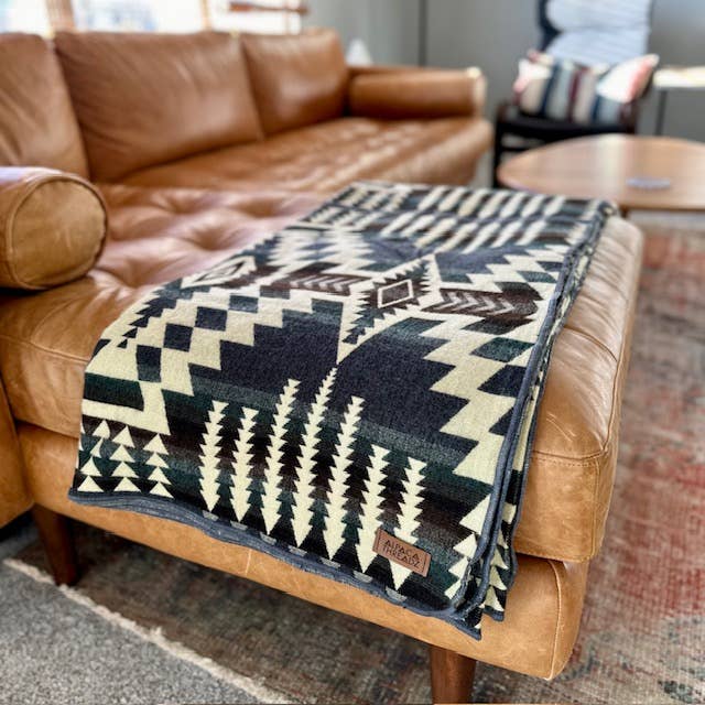 Southwest Alpaca Queen/Throw Blanket – Forest Reversible