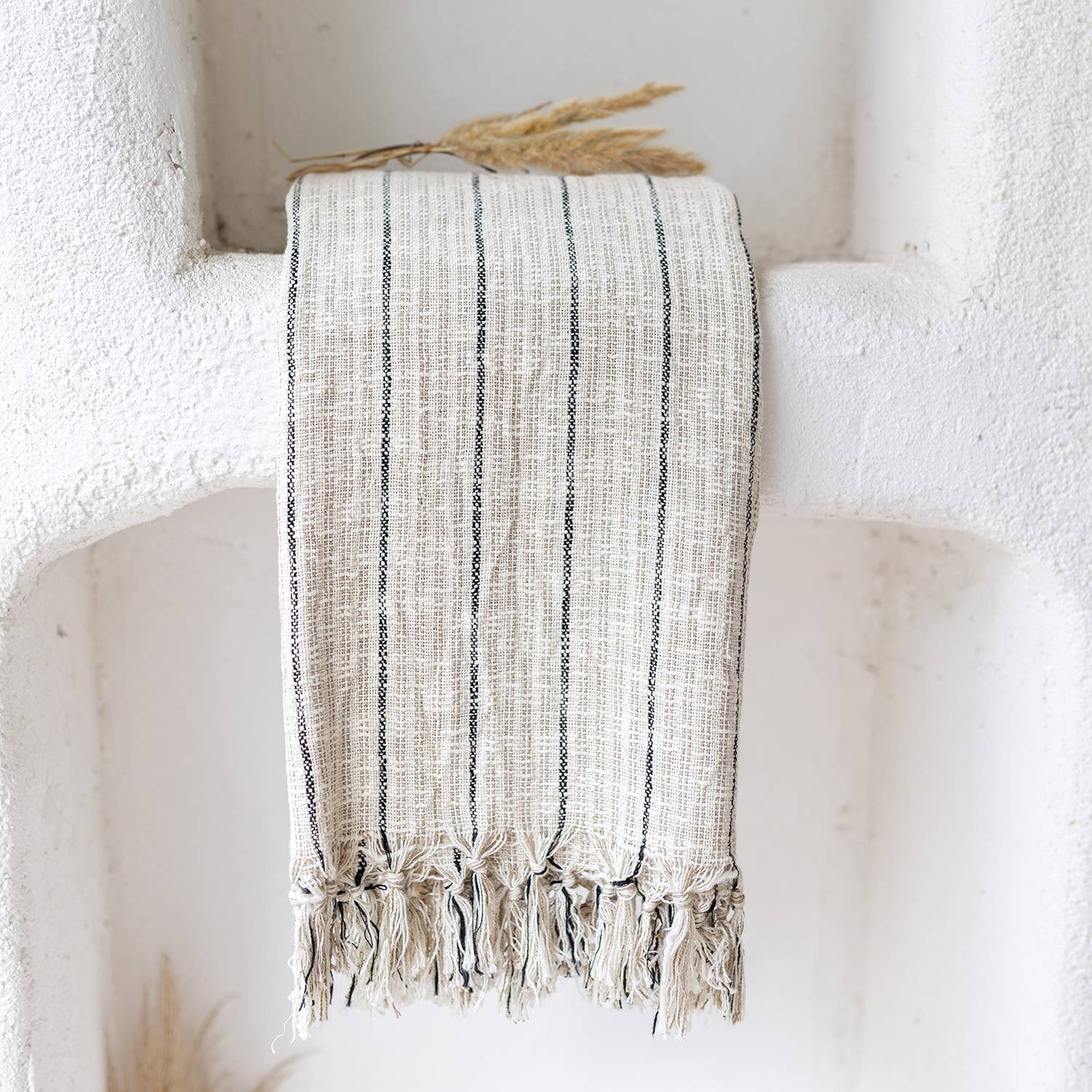 Turkish Bath & Beach Towel - Natural & Black