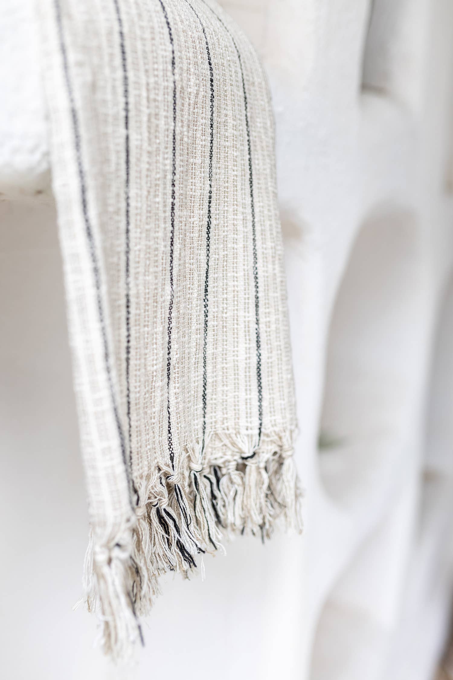 Turkish Bath & Beach Towel - Natural & Black