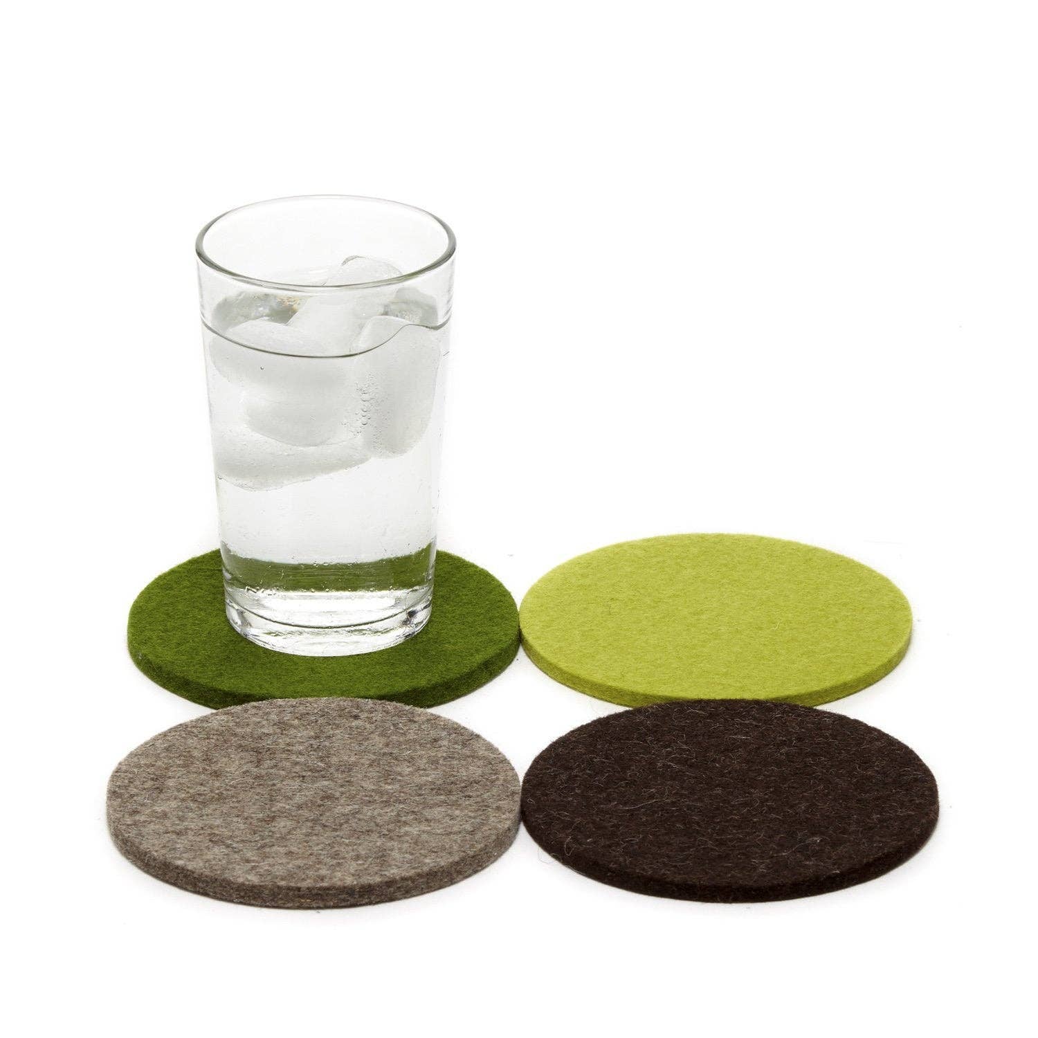 Bierfilzl Merino Wool Felt Round Coaster Multi 4 Pack