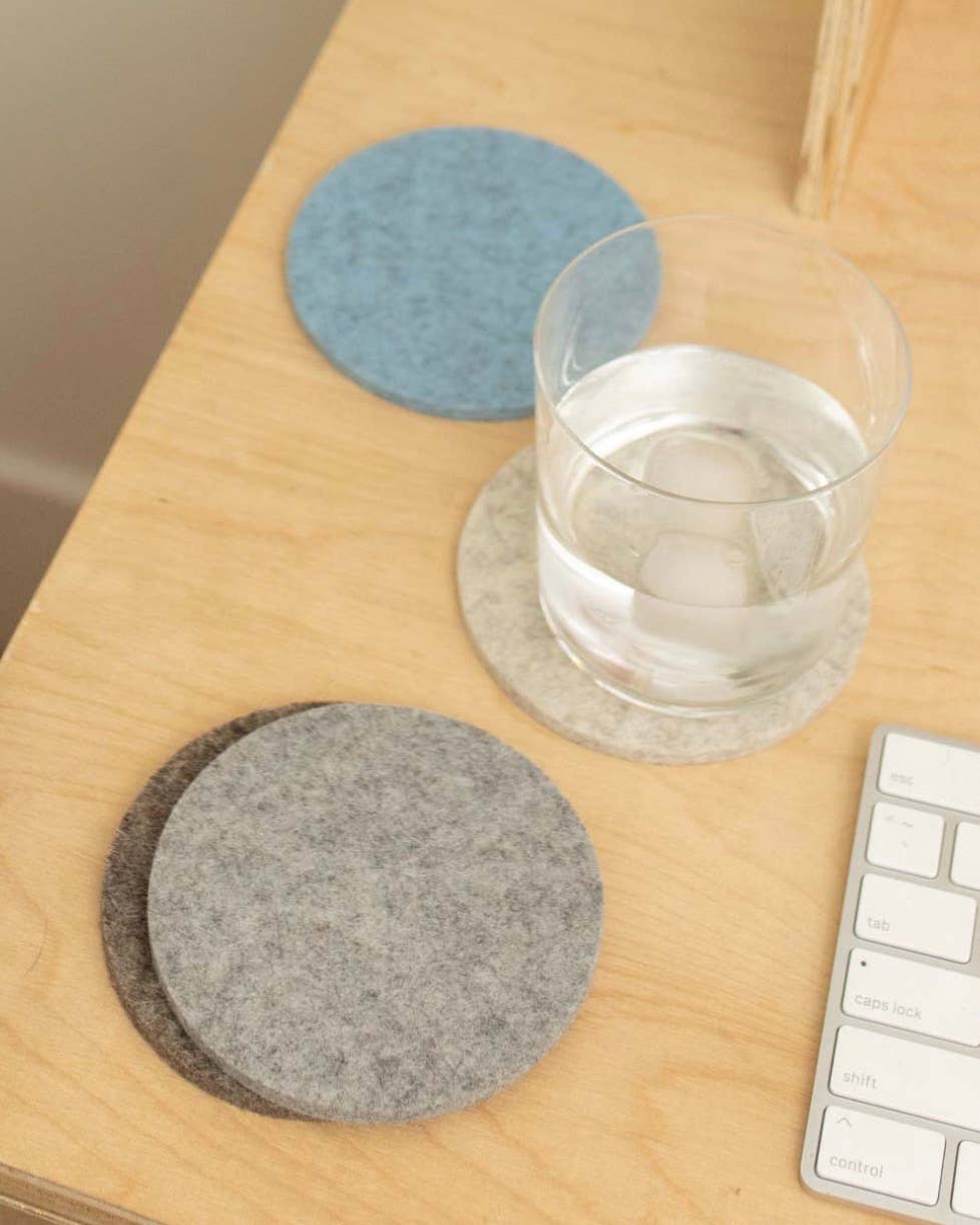 Bierfilzl Merino Wool Felt Round Coaster Multi 4 Pack