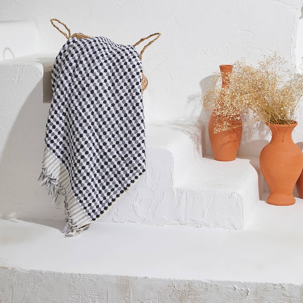 Pompom Bubble Handloom Bath Turkish Towels Farmhouse Decor
