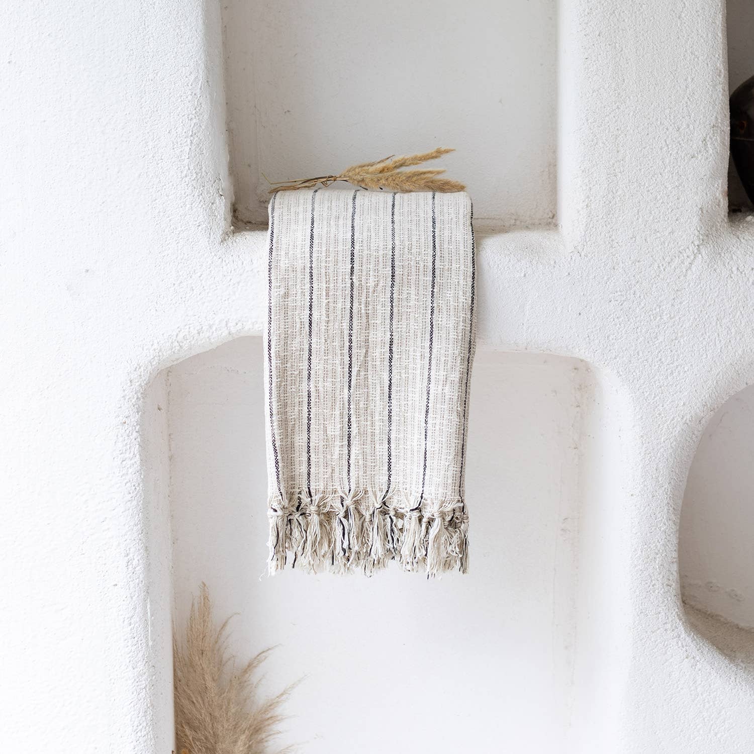 Turkish Bath & Beach Towel - Natural & Black