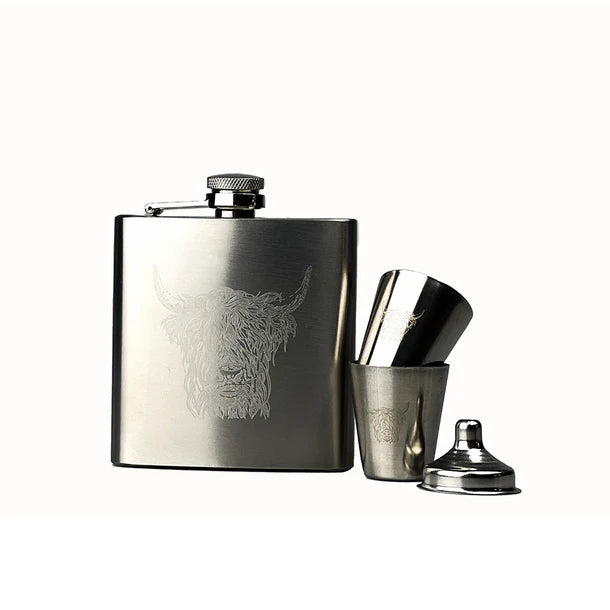 Highland Cow Flask & Cup Set