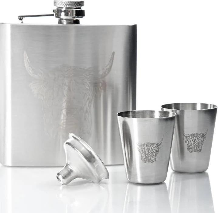 Highland Cow Flask & Cup Set