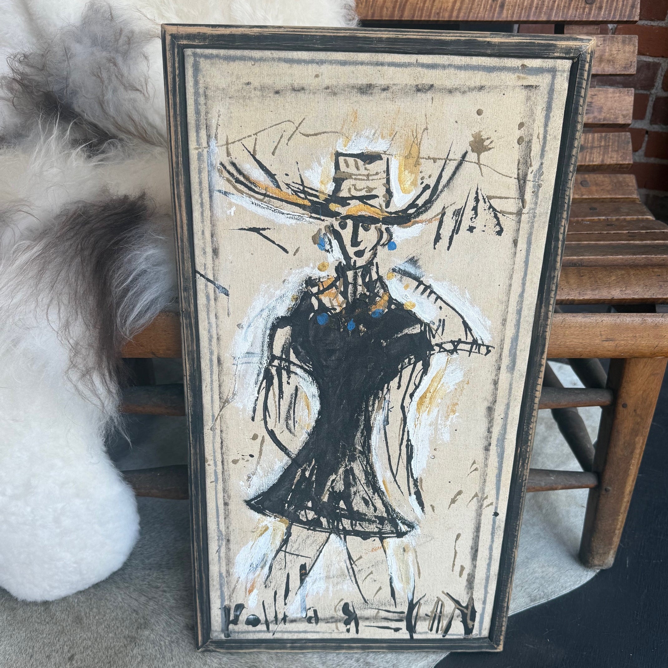 Cowgirl with Turquoise - Original by Kader Boly