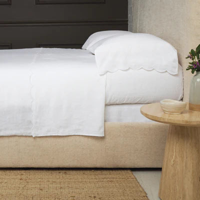 KELLY LINEN SHEET SET - White