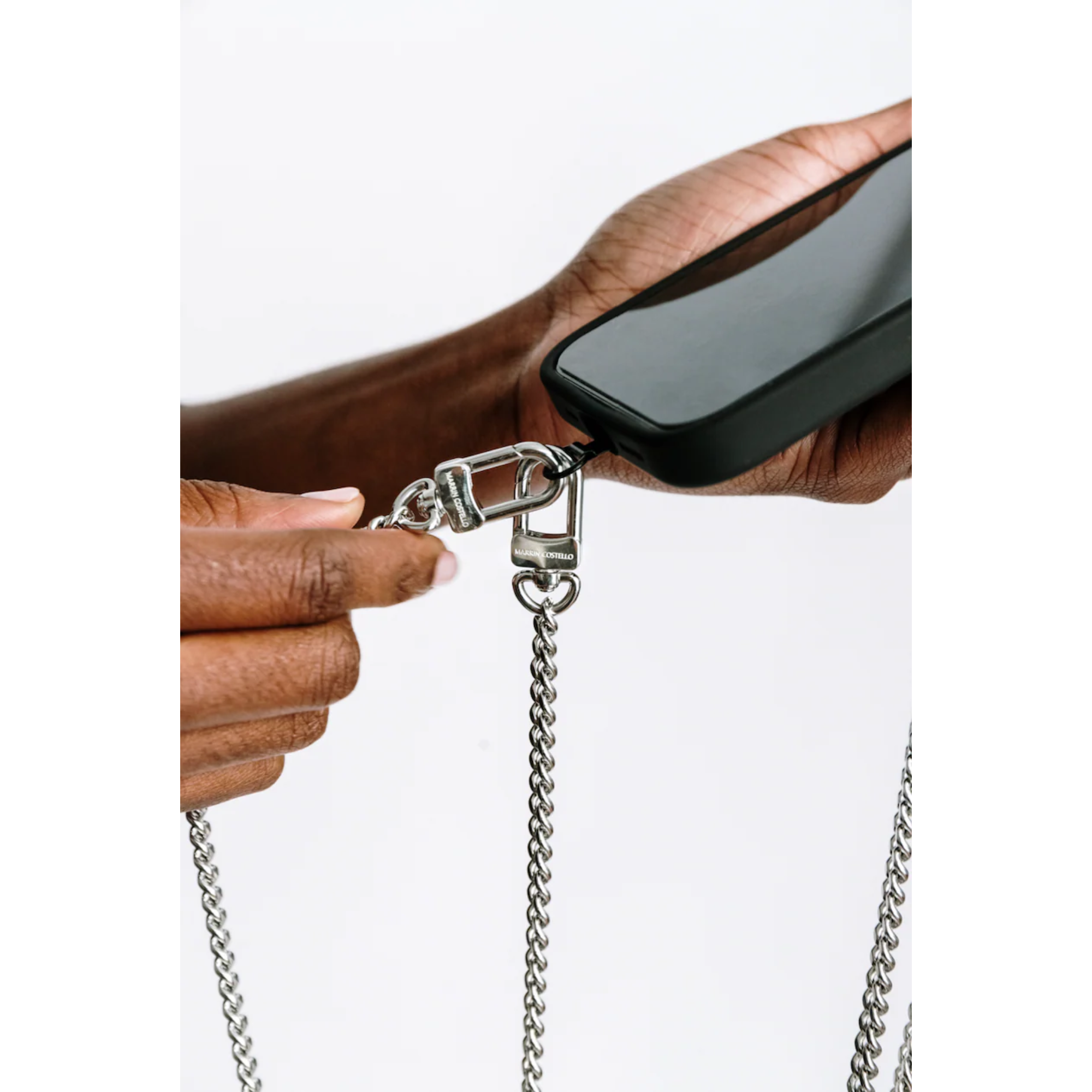 Kelsey Phone Chain (Three in One) - Silver