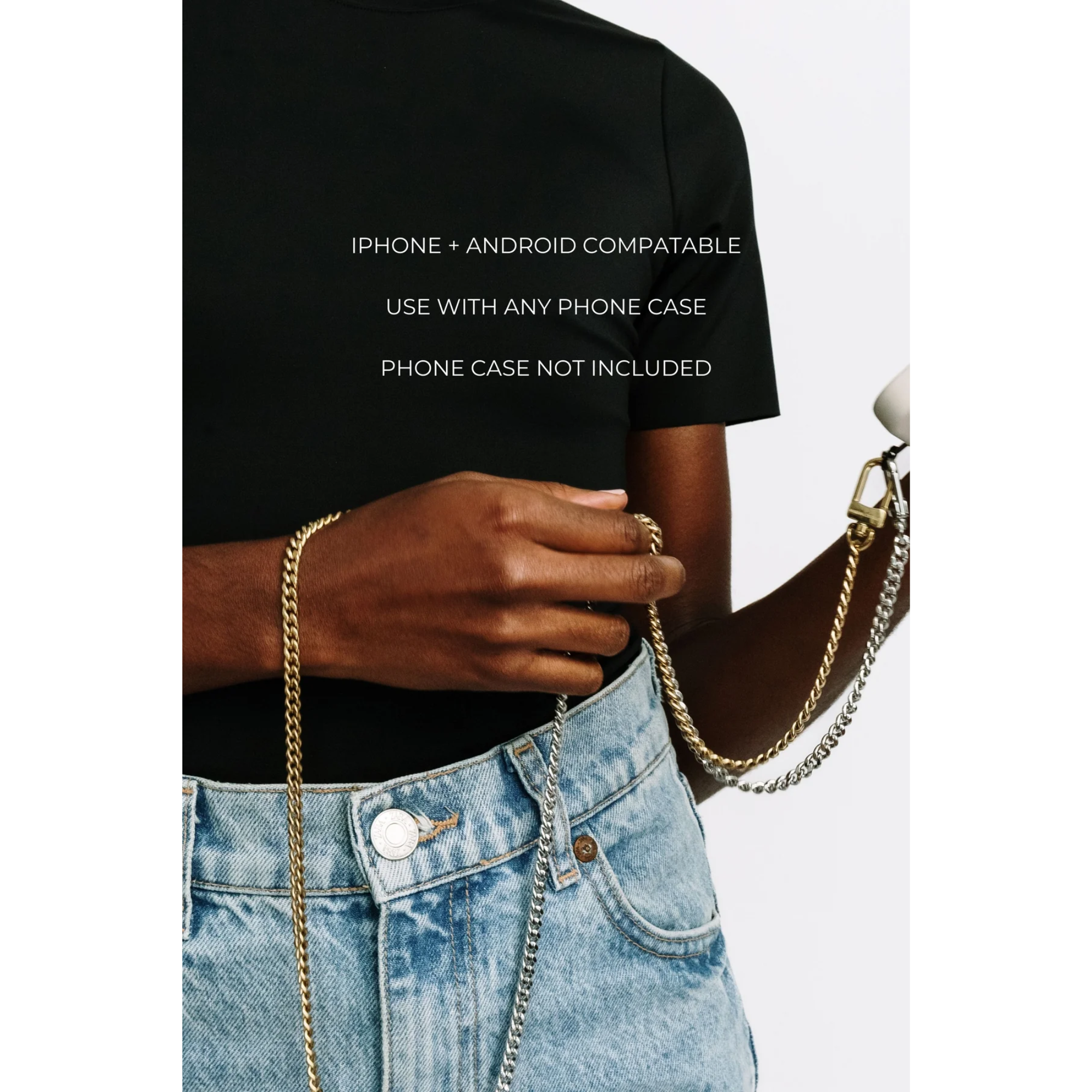 Kelsey Phone Chain (Three in One) - Silver
