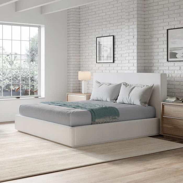 Liden Upholstered Bed - Pearl