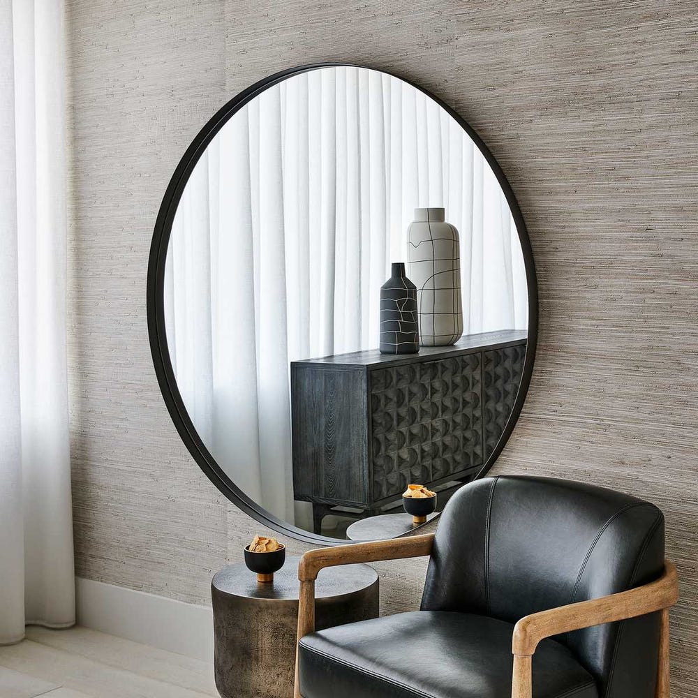 Paso Round Mirror - 60" Black