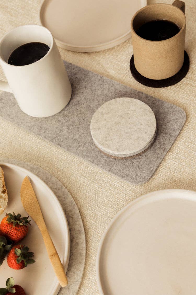 Bierfilzl Merino Wool Felt Round Coaster Multi 4 Pack