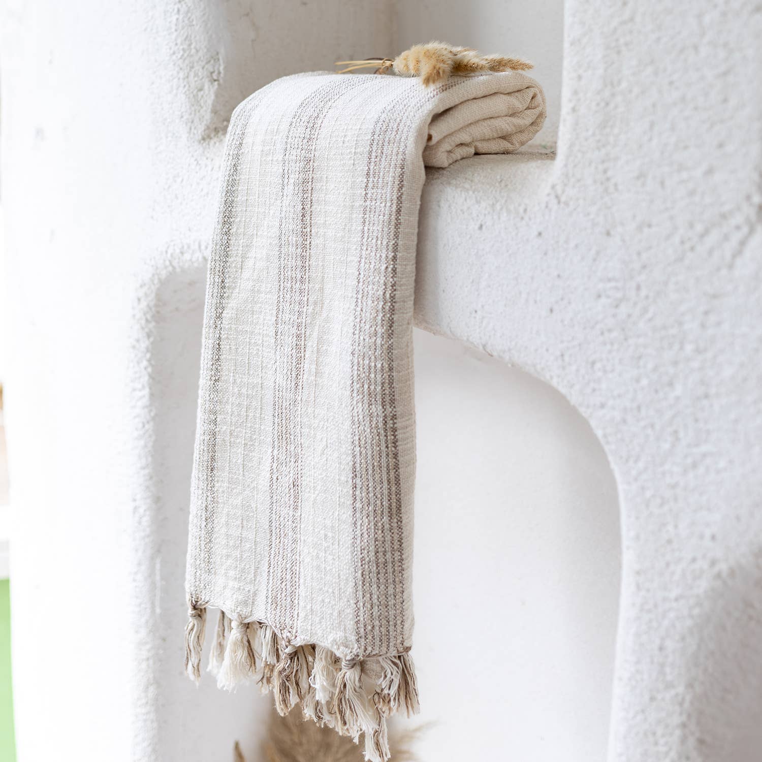 Turkish Bath & Beach Towel - Nautral & Ivory