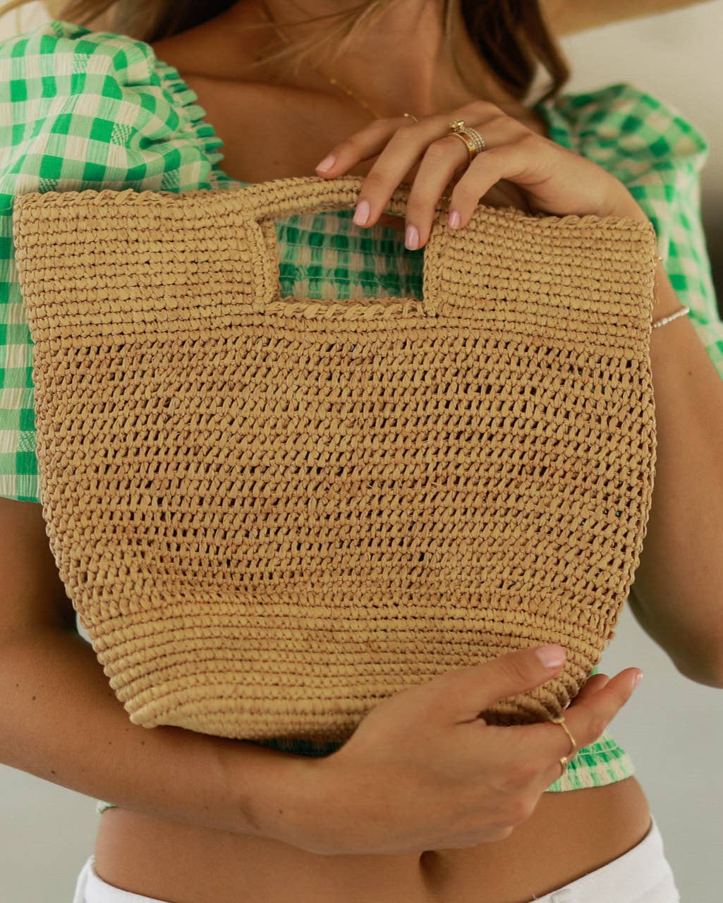 Mini ConCon Crochet Petite Straw Basket