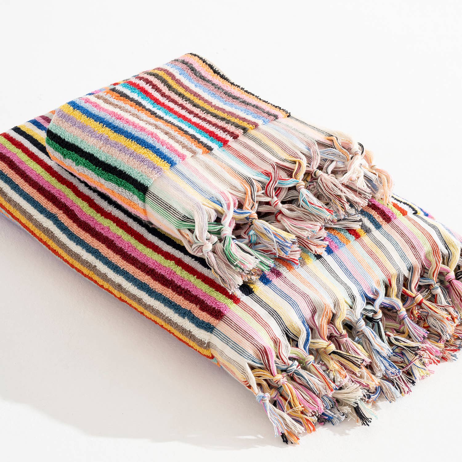 Stripe Bubble Handloomed Turkish Hand Towels 17x38" Bohemian