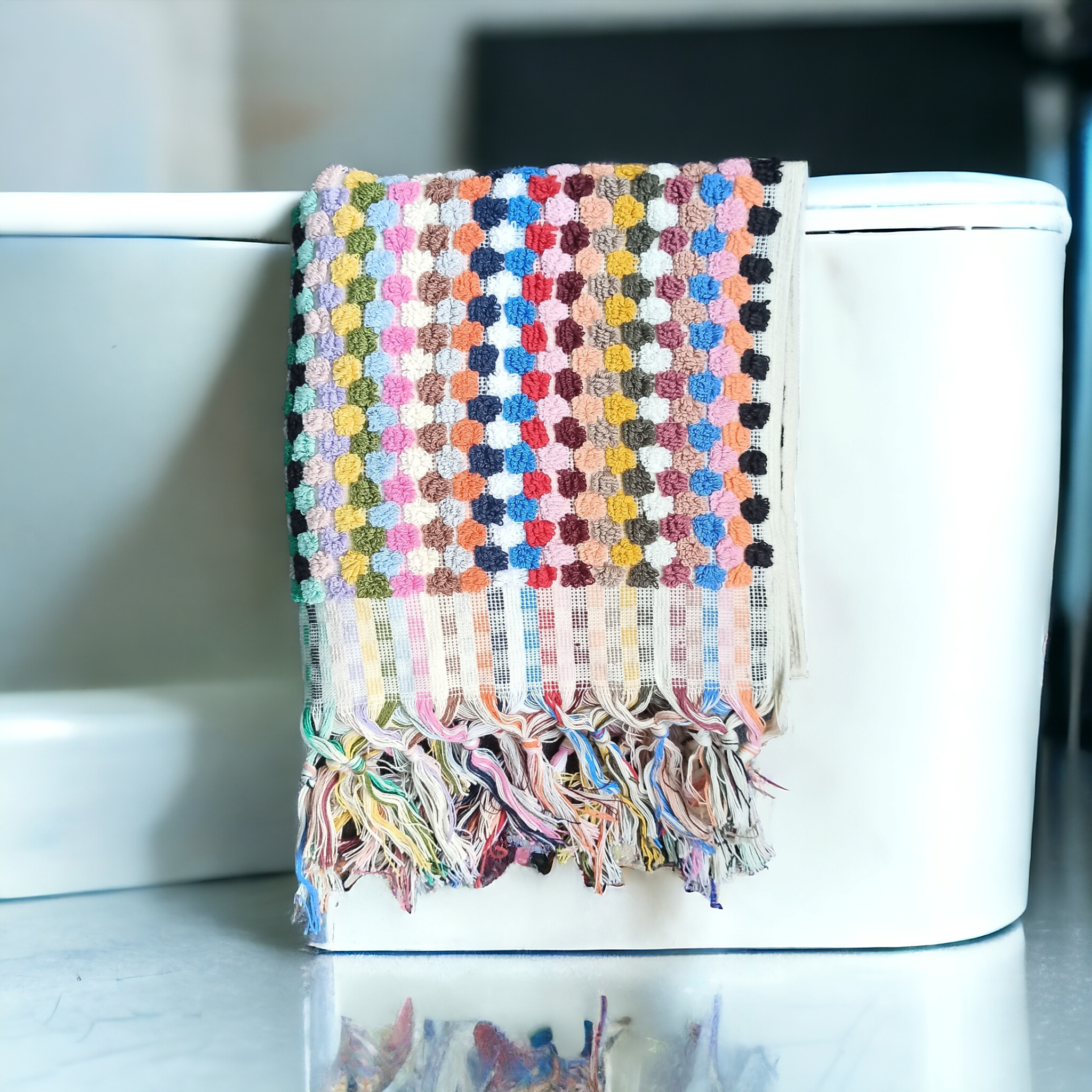 Pompom Bubble Turkish Hand Towel