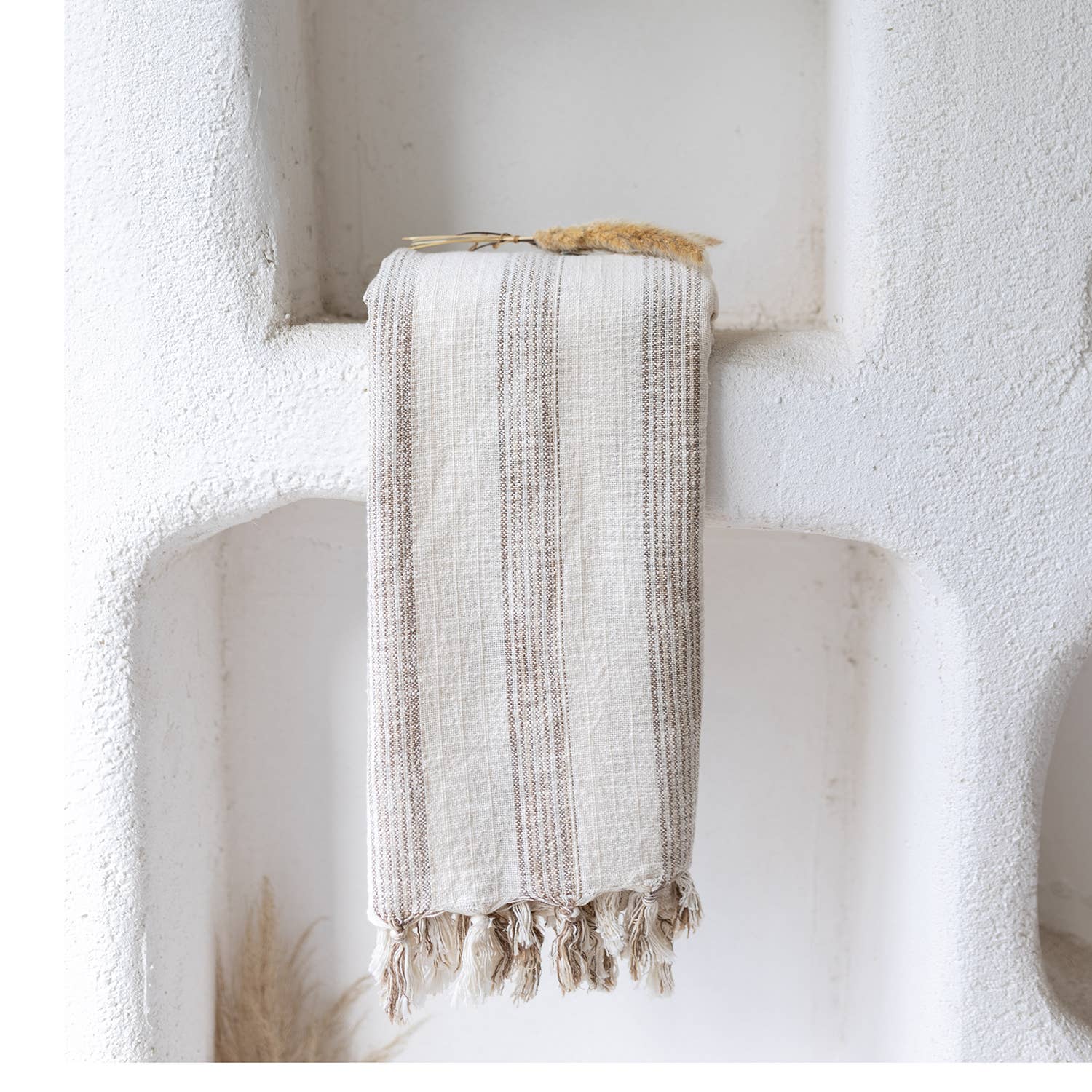 Turkish Bath & Beach Towel - Nautral & Ivory