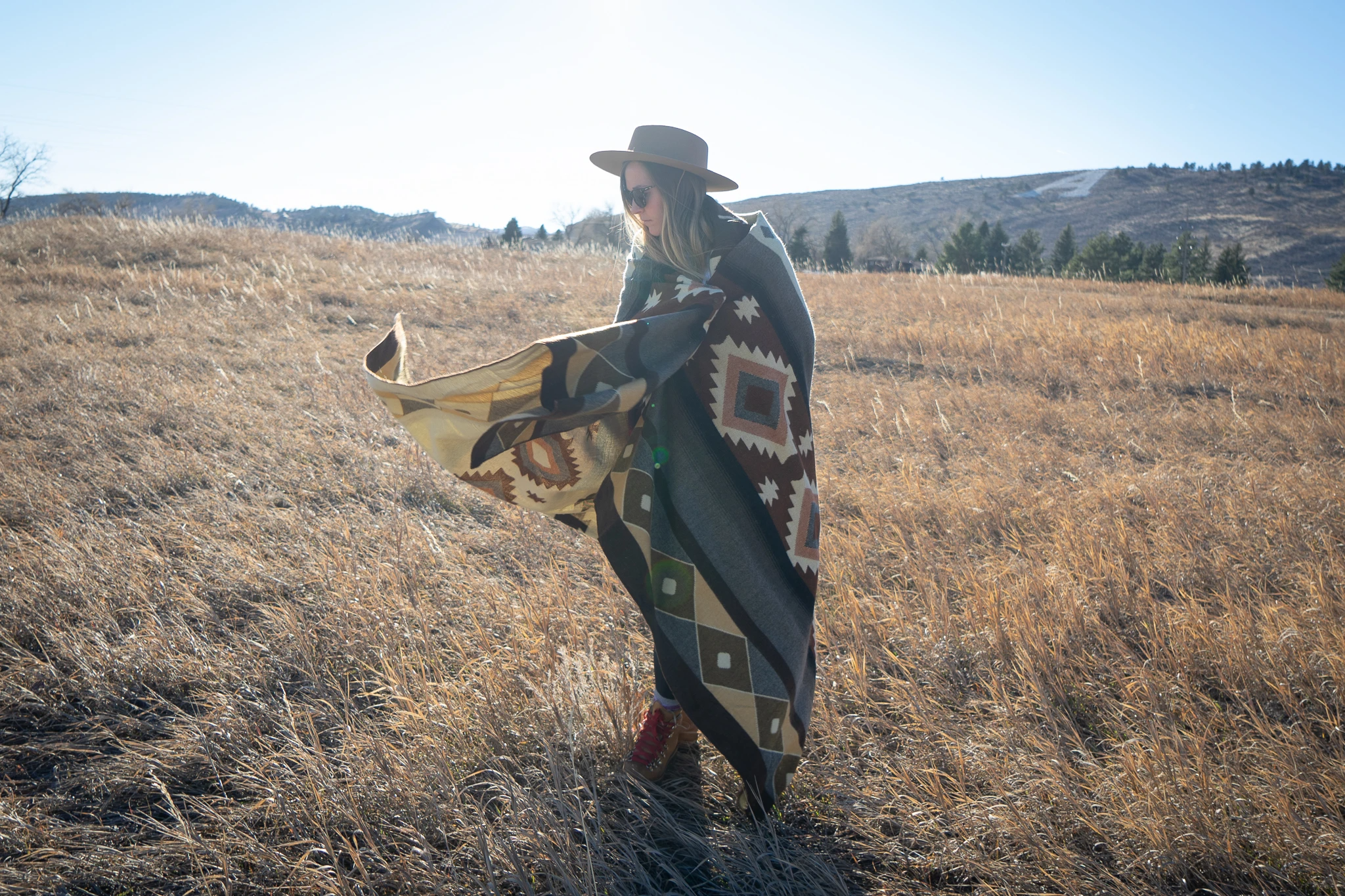 Southwest Alpaca Queen/Throw Blanket – Mojave Reversible
