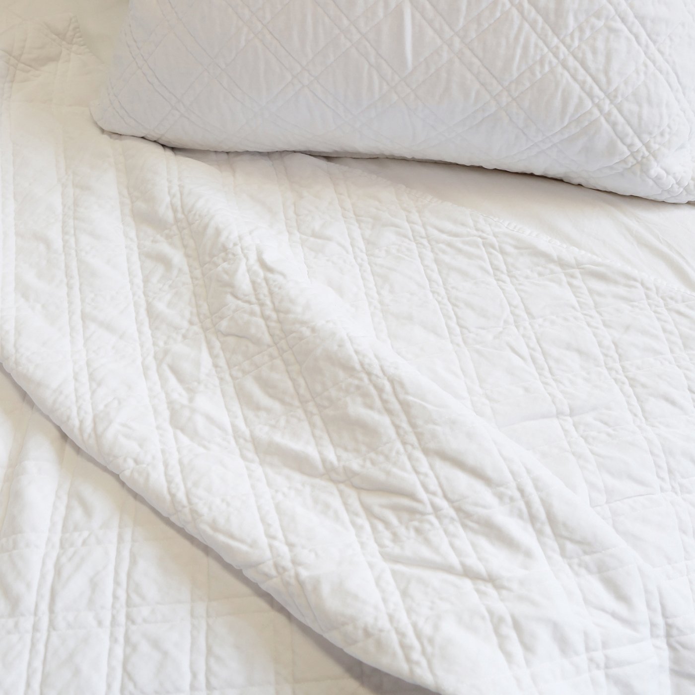POM POM BRUSSELS COVERLET COLLECTION - WHITE