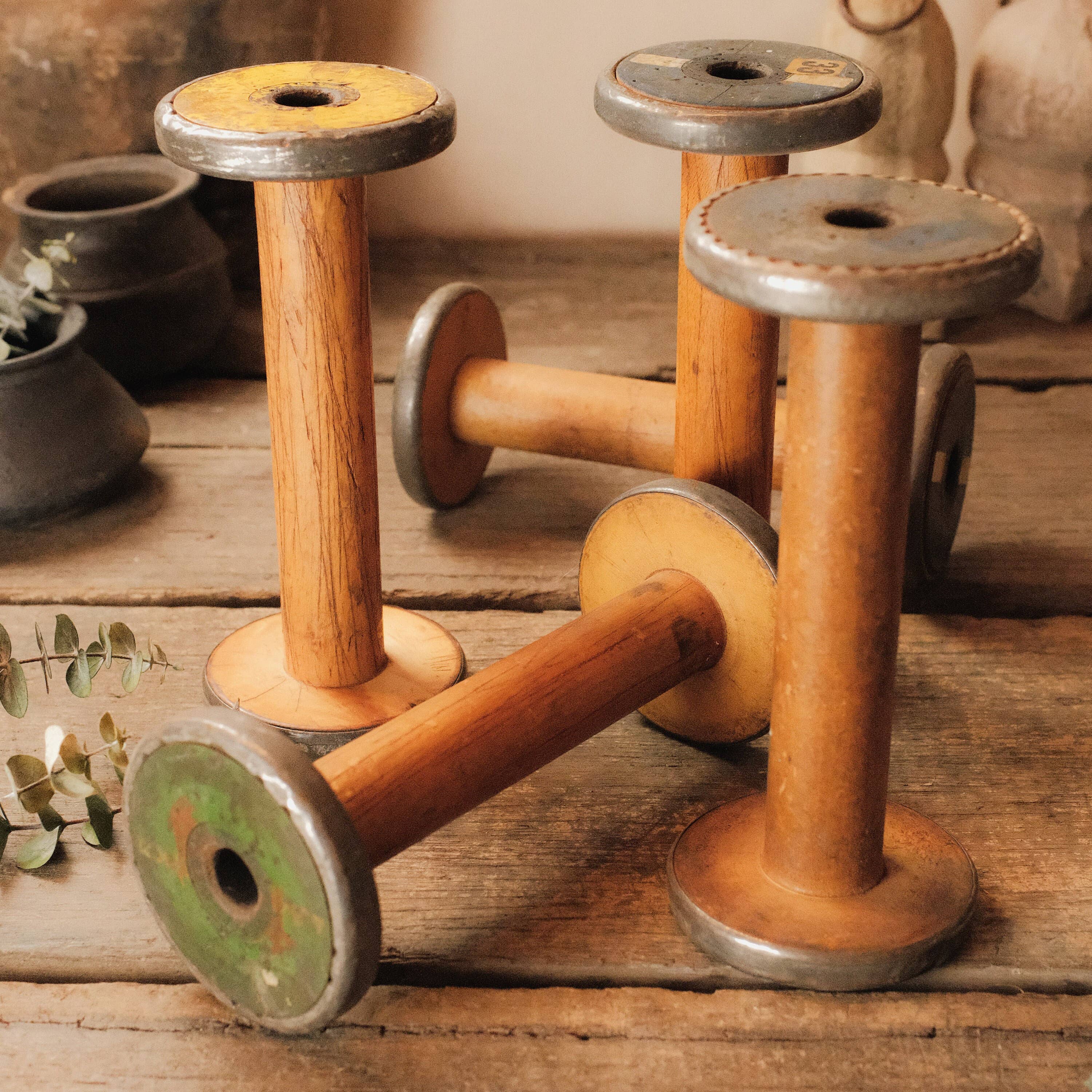 Pair (2) of Industrial Textile Spools