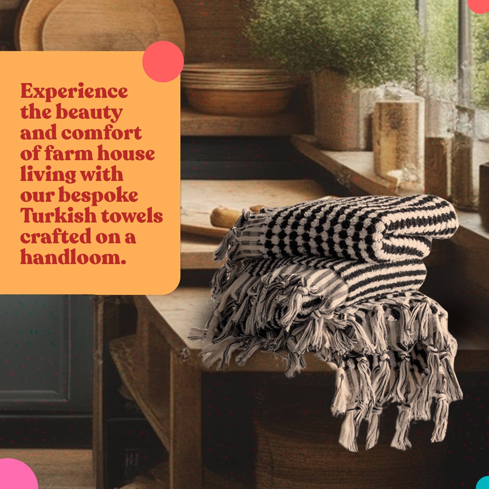 Stripe Bubble Handloomed Turkish Hand Towels 17x38" Bohemian