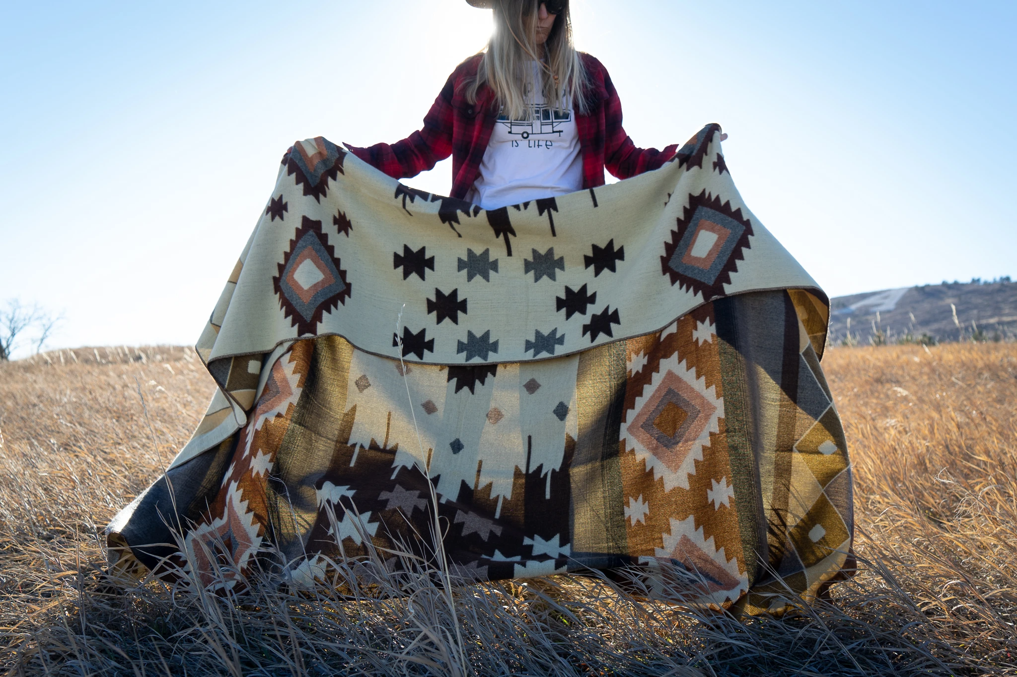 Southwest Alpaca Queen/Throw Blanket – Mojave Reversible