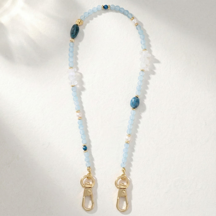 Natural Stone Phone Chain - Blue Agate